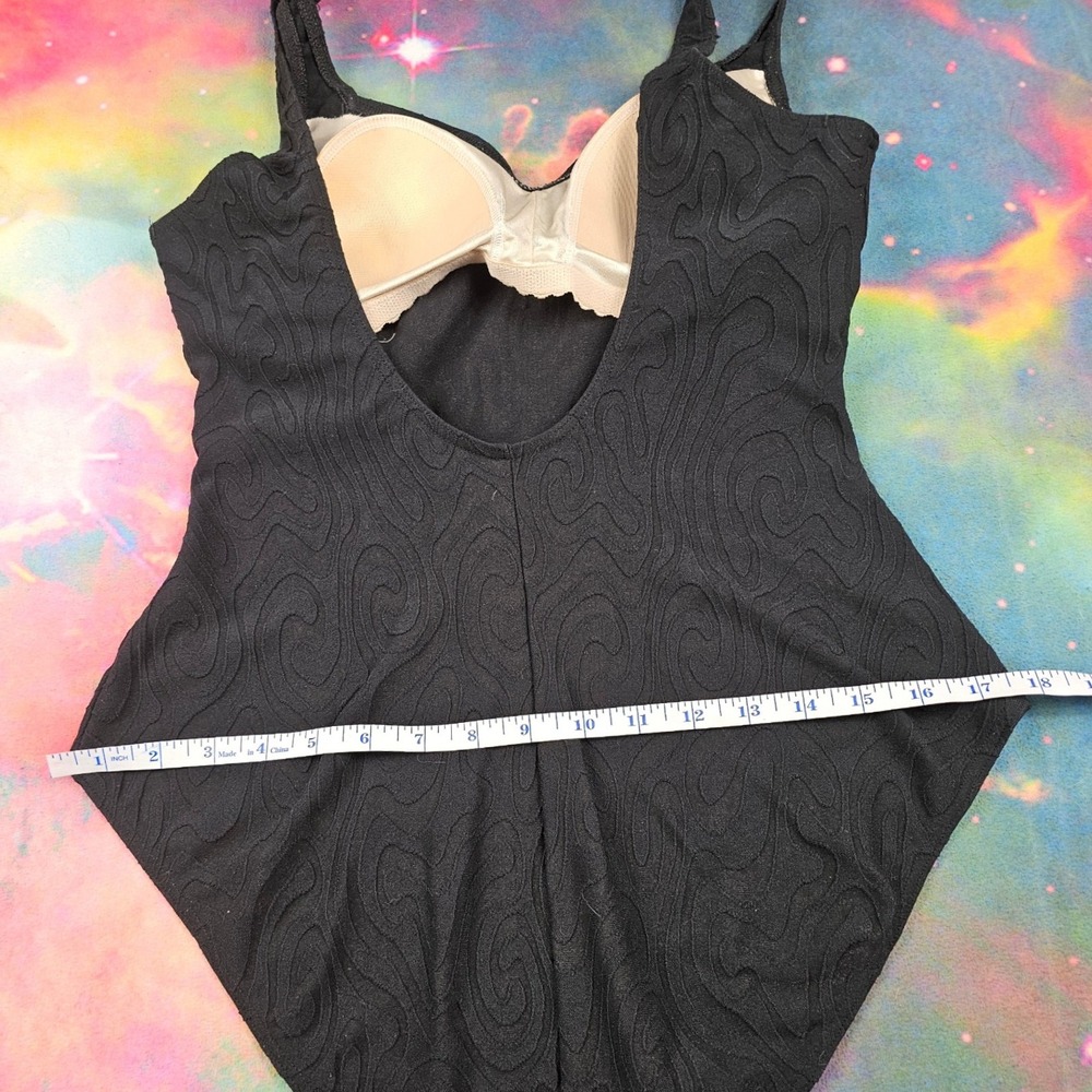 Body I D Maillot‎ Vintage Black Textured One Piece Swimsuit Bodysuit - Picture 11 of 11